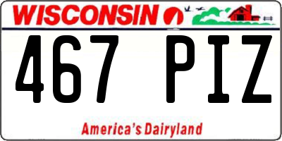 WI license plate 467PIZ
