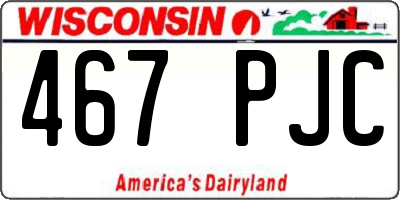 WI license plate 467PJC