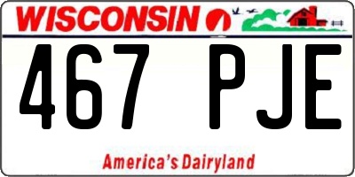 WI license plate 467PJE