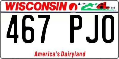 WI license plate 467PJO