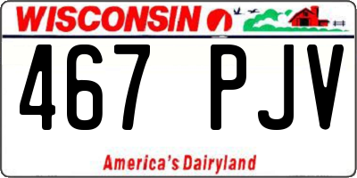 WI license plate 467PJV