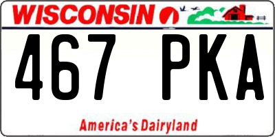 WI license plate 467PKA