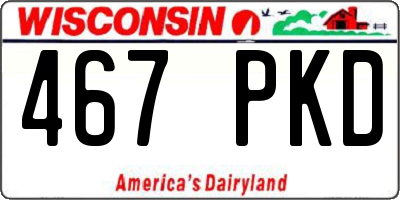 WI license plate 467PKD
