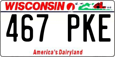 WI license plate 467PKE