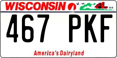 WI license plate 467PKF