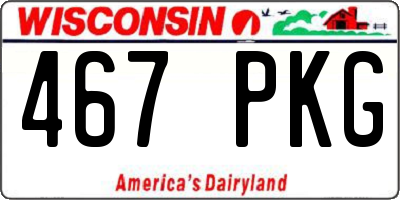 WI license plate 467PKG