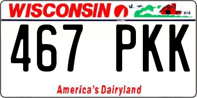 WI license plate 467PKK