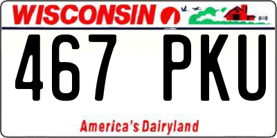 WI license plate 467PKU