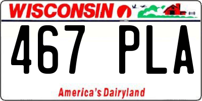 WI license plate 467PLA