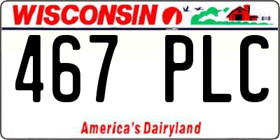 WI license plate 467PLC