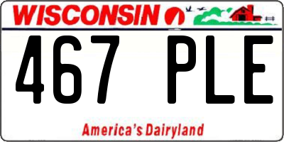 WI license plate 467PLE