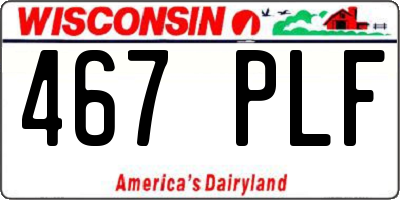 WI license plate 467PLF
