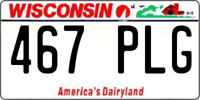 WI license plate 467PLG