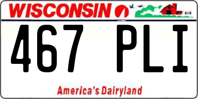 WI license plate 467PLI