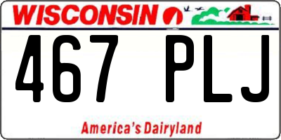WI license plate 467PLJ