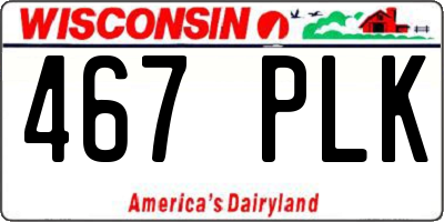 WI license plate 467PLK