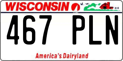 WI license plate 467PLN