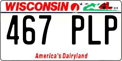WI license plate 467PLP