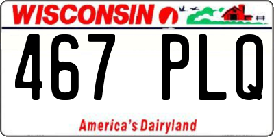 WI license plate 467PLQ