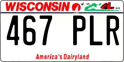 WI license plate 467PLR