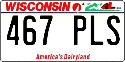 WI license plate 467PLS