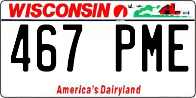 WI license plate 467PME