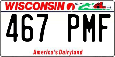 WI license plate 467PMF