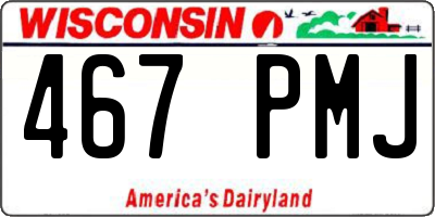 WI license plate 467PMJ