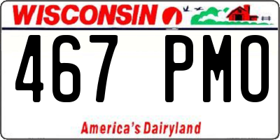 WI license plate 467PMO