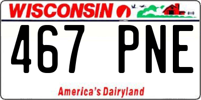 WI license plate 467PNE