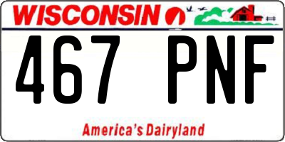 WI license plate 467PNF