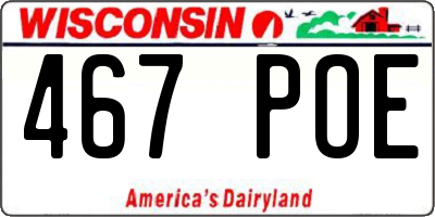 WI license plate 467POE