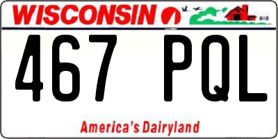 WI license plate 467PQL