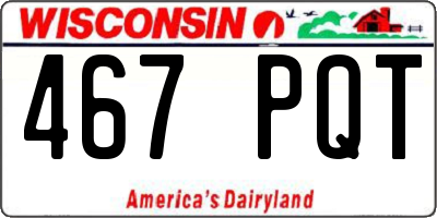 WI license plate 467PQT