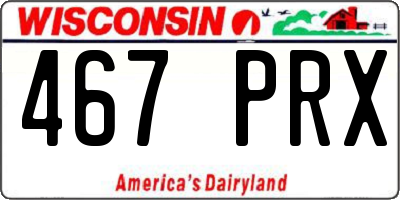 WI license plate 467PRX