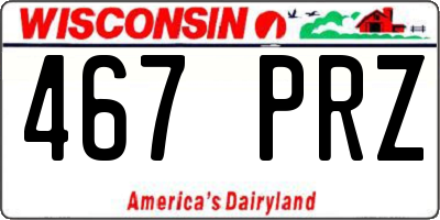 WI license plate 467PRZ