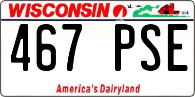 WI license plate 467PSE