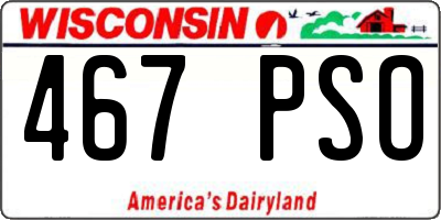 WI license plate 467PSO