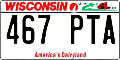 WI license plate 467PTA