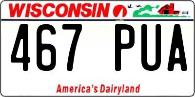 WI license plate 467PUA