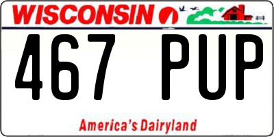 WI license plate 467PUP