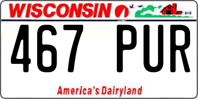 WI license plate 467PUR