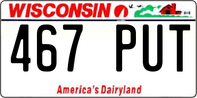 WI license plate 467PUT