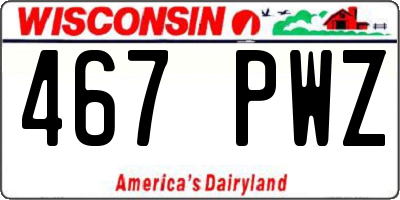 WI license plate 467PWZ