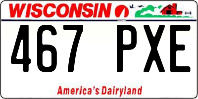 WI license plate 467PXE