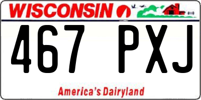 WI license plate 467PXJ