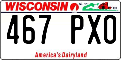 WI license plate 467PXO