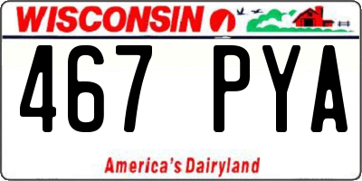 WI license plate 467PYA