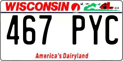 WI license plate 467PYC