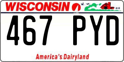 WI license plate 467PYD